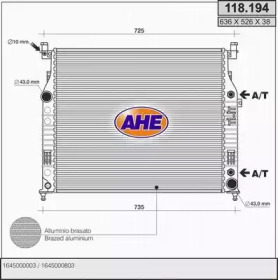 AHE 118194 -  Радиатор, охлаждение двигателя