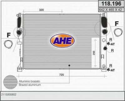 AHE 118196 -  Радиатор, охлаждение двигателя