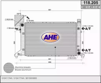 AHE 118205 -  Радиатор, охлаждение двигателя
