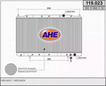 AHE 119023 - Радиатор, охлаждение двигателя