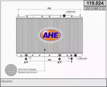 AHE 119024 - Радиатор, охлаждение двигателя