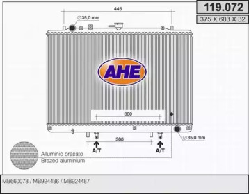 AHE 119072 -  Радиатор, охлаждение двигателя