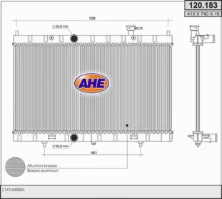 AHE 120183 - Радиатор, охлаждение двигателя