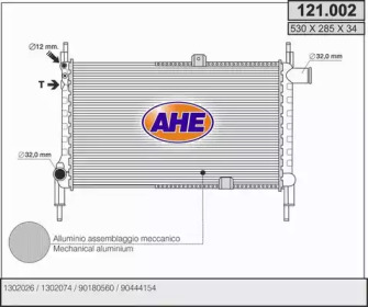 AHE 121002 -  Радиатор, охлаждение двигателя
