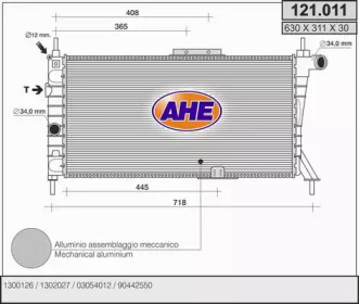 AHE 121011 -  Радиатор, охлаждение двигателя