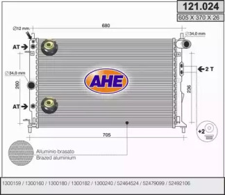 AHE 121024 -  Радиатор, охлаждение двигателя