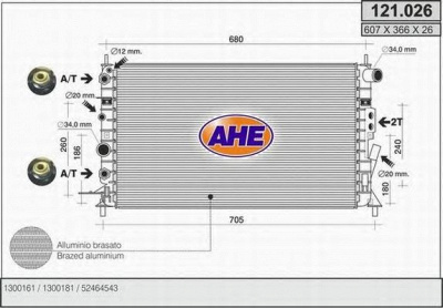 AHE 121026 -  Радиатор, охлаждение двигателя