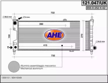AHE 121047uk -  Радиатор, охлаждение двигателя