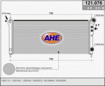 AHE 121076 -  Радиатор, охлаждение двигателя
