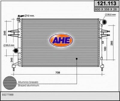 AHE 121113 -  Радиатор, охлаждение двигателя