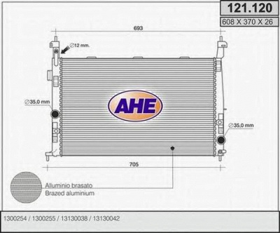 AHE 121120 -  Радиатор, охлаждение двигателя