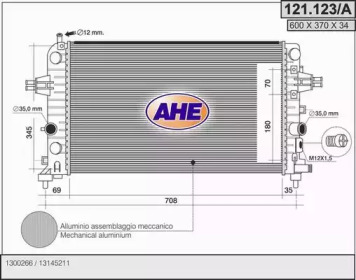 AHE 121123a -  Радиатор, охлаждение двигателя