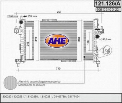 AHE 121126a -  Радиатор, охлаждение двигателя
