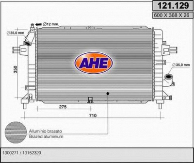 AHE 121129 -  Радиатор, охлаждение двигателя