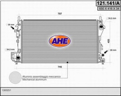 AHE 121141a -  Радиатор, охлаждение двигателя