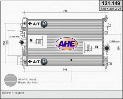 AHE 121149 -  Радиатор, охлаждение двигателя
