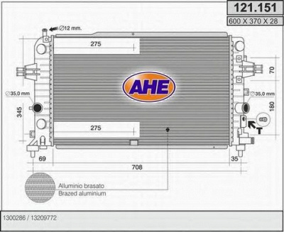 AHE 121151 -  Радиатор, охлаждение двигателя