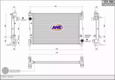AHE 121164 -  Радиатор, охлаждение двигателя