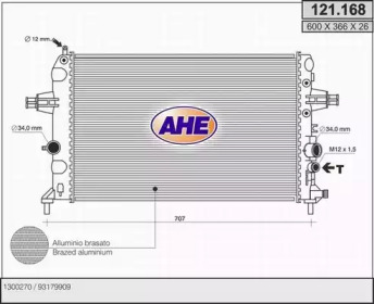 AHE 121168 -  Радиатор, охлаждение двигателя