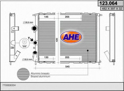 AHE 123064 - Радиатор, охлаждение двигателя