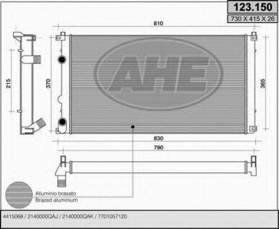 AHE 123150 -  Радиатор, охлаждение двигателя