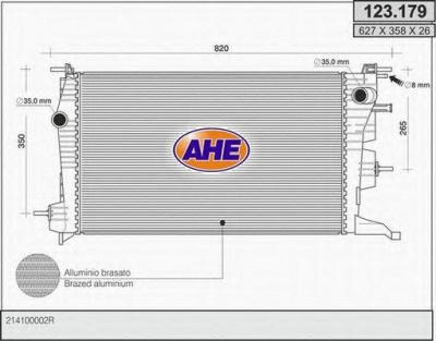 AHE 123179 - Радиатор, охлаждение двигателя