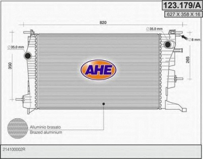 AHE 123179a -  Радиатор, охлаждение двигателя