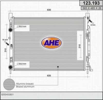 AHE 123193 -  Радиатор, охлаждение двигателя