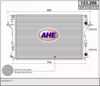 AHE 123206 - Радиатор, охлаждение двигателя