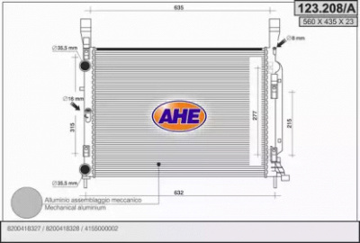 AHE 123208a -  Радиатор, охлаждение двигателя