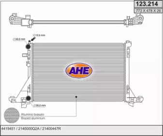 AHE 123214 -  Радиатор, охлаждение двигателя