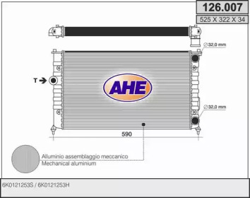 AHE 126007 - Радиатор, охлаждение двигателя