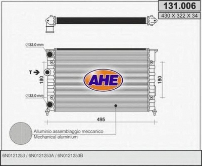 AHE 131006 - Радиатор, охлаждение двигателя