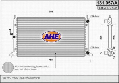 AHE 131057a -  Радиатор, охлаждение двигателя