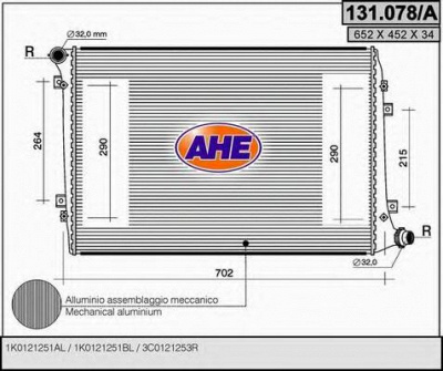 AHE 131078a -  Радиатор, охлаждение двигателя