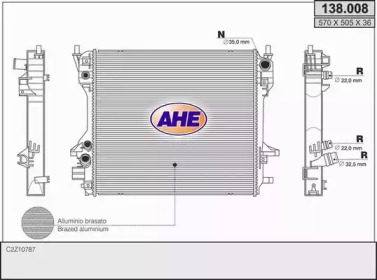 AHE 138008 -  Радиатор, охлаждение двигателя