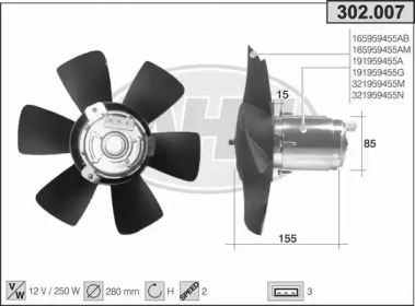 AHE 302007 -  Вентилятор, охлаждение двигателя