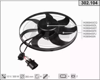 AHE 302104 -  Вентилятор, охлаждение двигателя