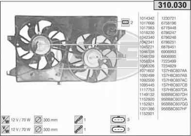 AHE 310030 -  Вентилятор, охлаждение двигателя