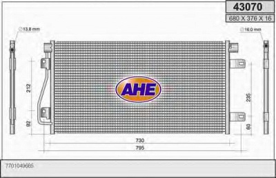 AHE 43070 -  Конденсатор, кондиционер