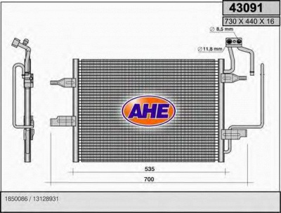 AHE 43091 - Конденсатор, кондиционер