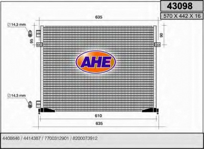 AHE 43098 -  Конденсатор, кондиционер