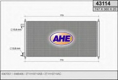 AHE 43114 -  Конденсатор, кондиционер