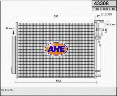 AHE 43308 -  Конденсатор, кондиционер