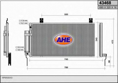 AHE 43468 -  Конденсатор, кондиционер