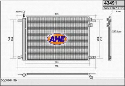 AHE 43491 -  Конденсатор, кондиционер