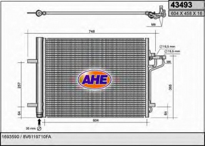 AHE 43493 - Конденсатор, кондиционер