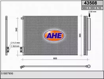AHE 43508 -  Конденсатор, кондиционер