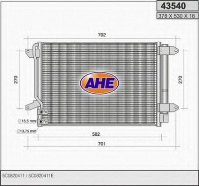 AHE 43540 -  Конденсатор, кондиционер