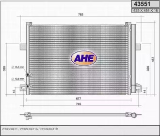 AHE 43551 -  Конденсатор, кондиционер